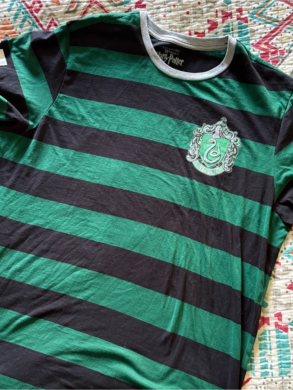 Harry Potter Slytherin Draco Malfoy Striped T-Shirt Quidditch 2XL